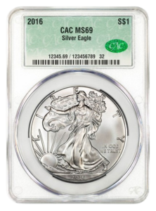 2016 1 oz Silver Eagle CACG MS69