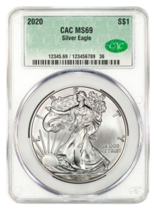 2020 1 oz Silver Eagle CACG MS69
