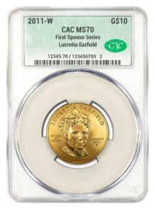 2011-W $10 Gold First Spouse CACG MS70 - Lucretia Garfield