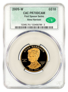2009-W $10 Gold First Spouse CACG PR70DCAM - Anna Harrison