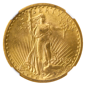 1907 $20 Saint Gaudens NGC MS63 No Motto