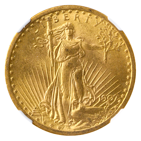 1907 $20 Saint Gaudens NGC MS63 No Motto 1907 $20 Saint Gaudens NGC MS63 No Motto