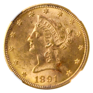 1891-CC $10 Liberty NGC MS63 CAC