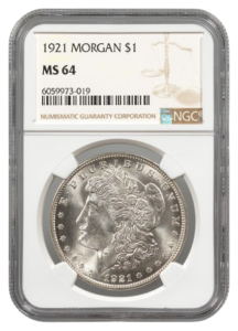 1921 Morgan $1 NGC MS64