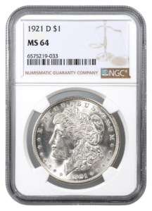 1921-D Morgan $1 NGC MS64