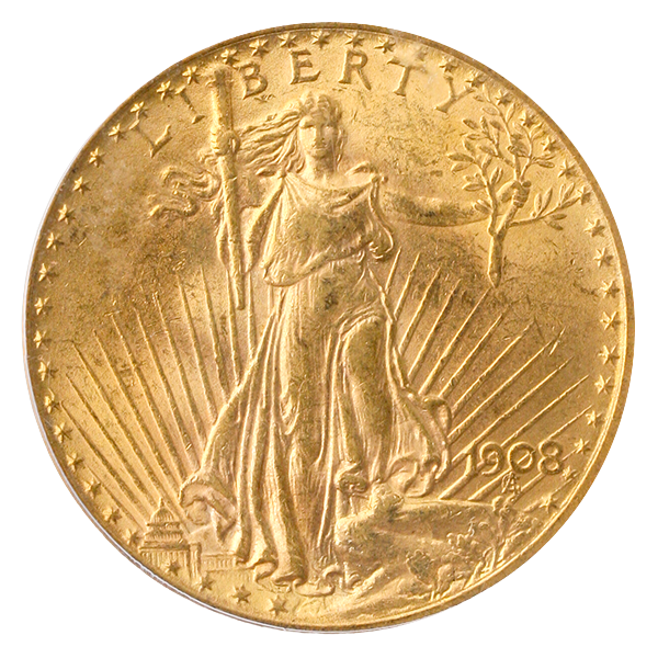 1908 $20 Saint Gaudens W/M PCGS MS63 1908 $20 Saint Gaudens W/M PCGS MS63