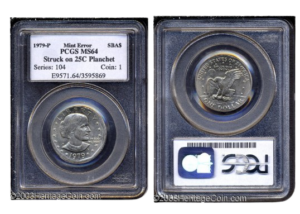 1979-P Susan B. Anthony Dollar Struck on a Quarter