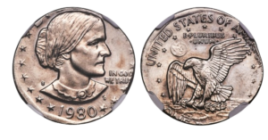 1980-S Susan B. Anthony Dollar Struck on a Nickel Planchet