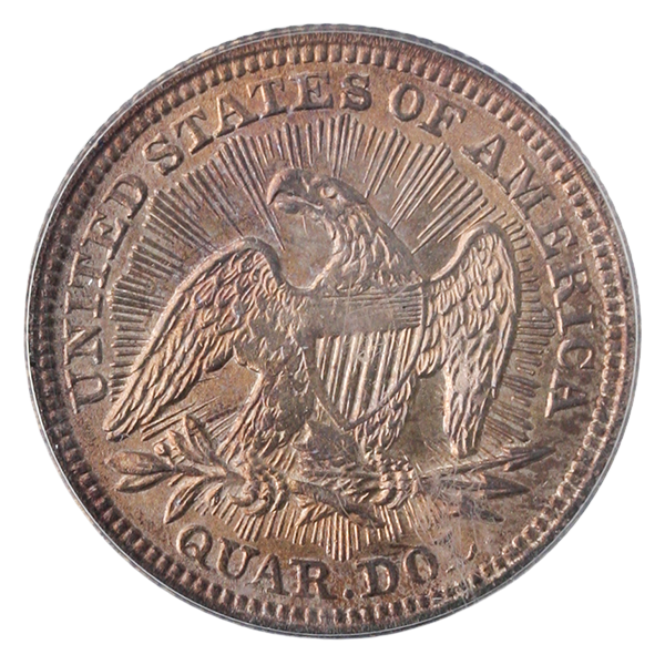 1853 Seated Liberty Quarter Arrows and Rays PCGS MS64