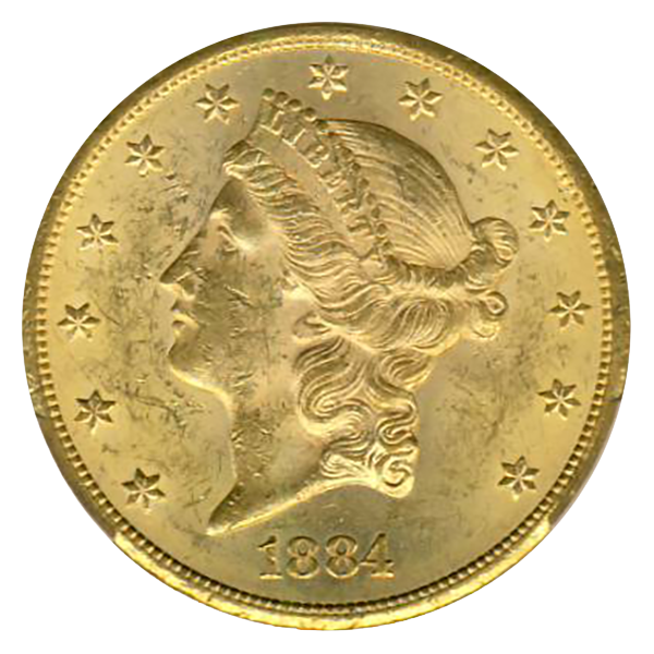 1884-CC $20 Liberty CACG MS61