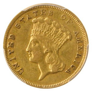 1854-O $3 Indian Princess PCGS XF45 CAC