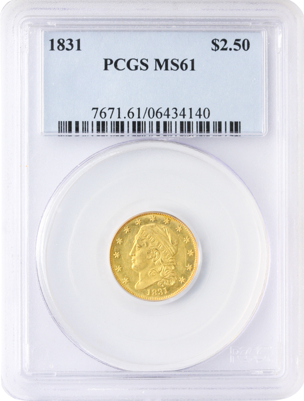 1831 $2.50 Capped Bust PCGS MS61