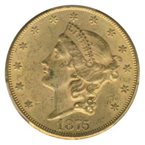 1875-CC $20 Liberty PCGS MS61 CAC