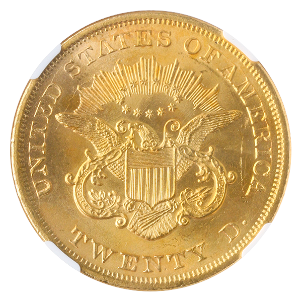 1865 $20 Liberty Gold Double Eagle NGC MS62 CAC 1865 $20 Liberty Gold Double Eagle NGC MS62 CAC