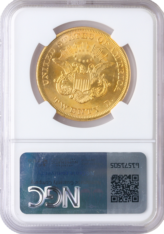 1865 $20 Liberty Gold Double Eagle NGC MS62 CAC 1865 $20 Liberty Gold Double Eagle NGC MS62 CAC
