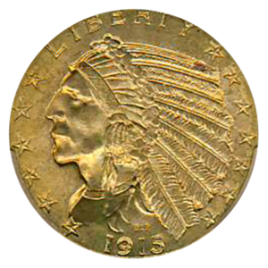 1915 $5 Indian CACG MS64