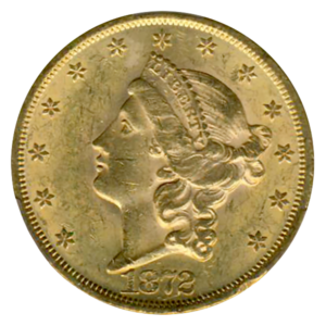 1872 $20 Liberty CACG MS61