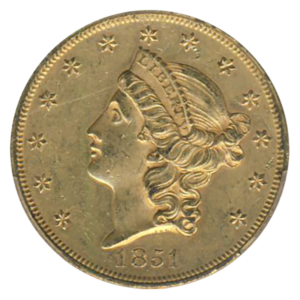 1851 $20 Liberty PCGS MS61 CAC