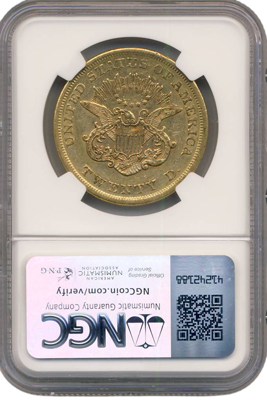 1864 $20 Liberty NGC AU53 CAC 1864 $20 Liberty NGC AU53 CAC