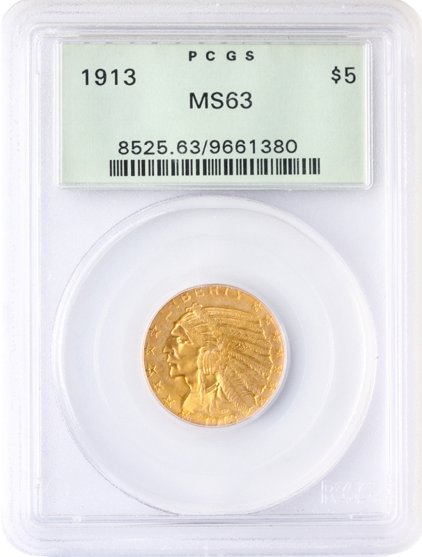 1913 $5 Indian PCGS MS63 1913 $5 Indian PCGS MS63