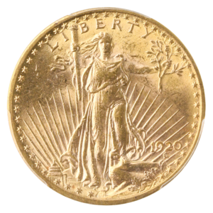 1920 $20 Saint Gaudens PCGS MS63 CAC