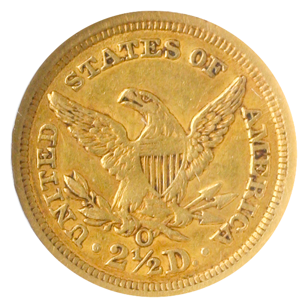 1846-O $2.50 Liberty NGC AU53 CAC 1846-O $2.50 Liberty NGC AU53 CAC