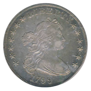 1799 Draped Bust $1 BB-161 PCGS AU50 CAC