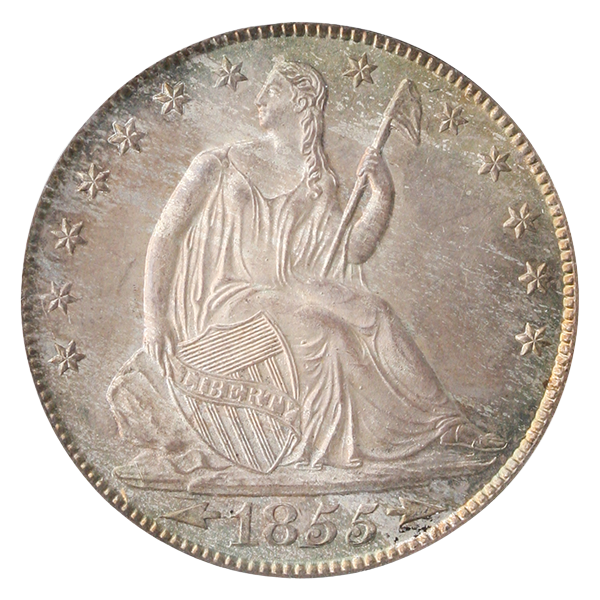 1855-O Seated Liberty Half Dollar Arrows PCGS MS67 CAC