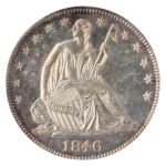 1846 Seated Liberty Half Dollar Medium Date PCGS PR62