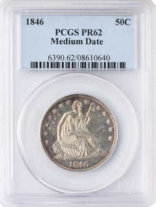 1846 Seated Liberty Half Dollar Medium Date PCGS PR62