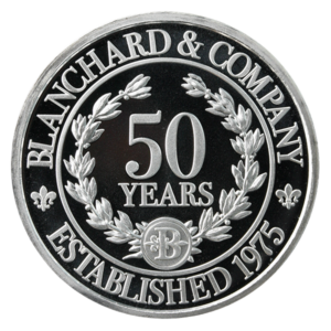 Blanchard 50th Anniversary Commemorative 1 oz. Silver Round