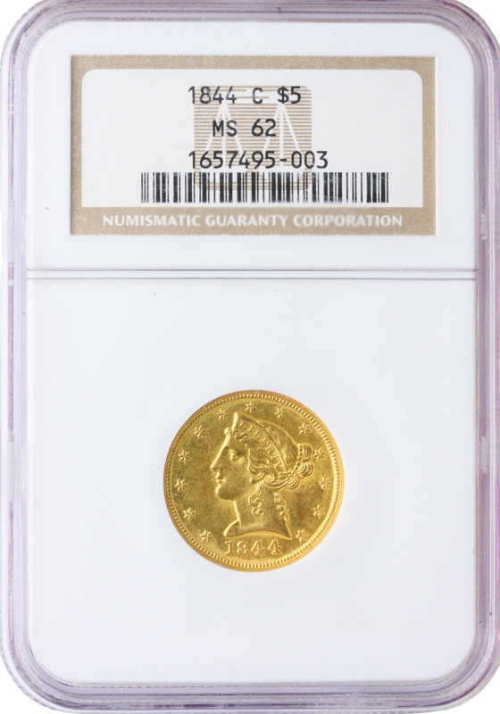 1844-C $5 Liberty NGC MS62