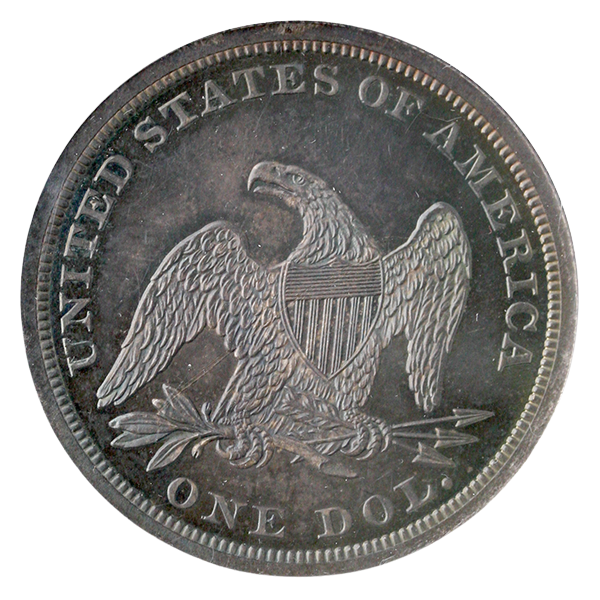 1862 Seated Liberty $1 NGC PR64