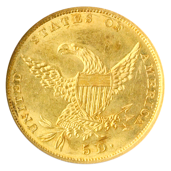 1835 $5 Classic NGC MS63