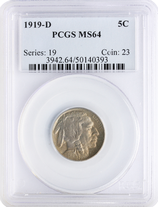 1919-D Buffalo Nickel PCGS MS64