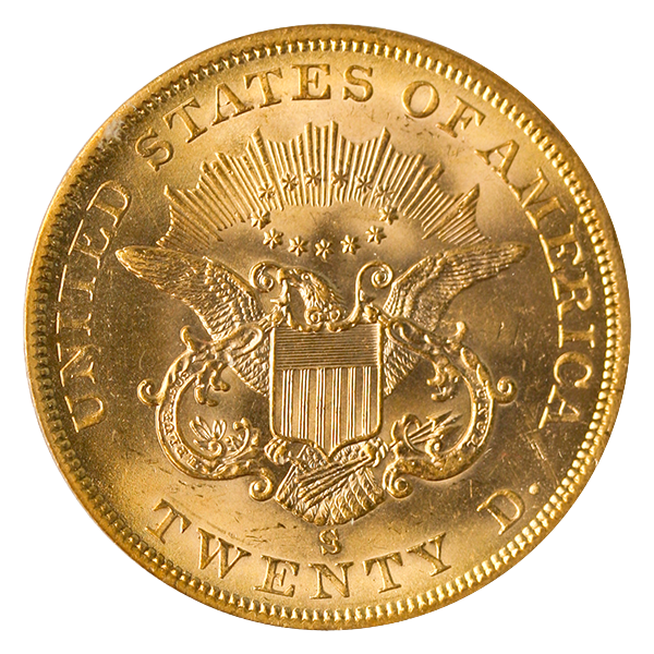 1856-S $20 Liberty SSCA PCGS MS61