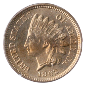 1862 Indian Cent PCGS MS65
