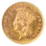 1860 $3 Indian Princess PCGS MS63 CAC