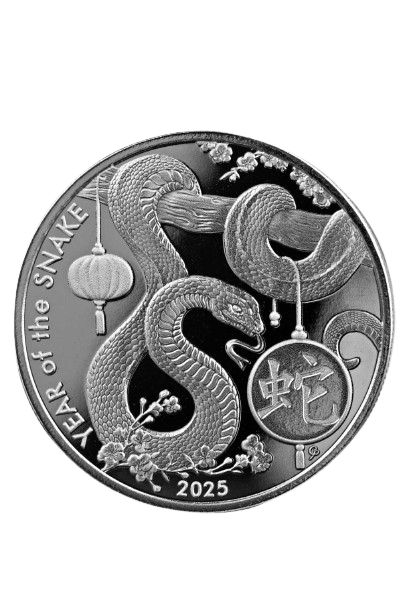 1 oz Silver Asahi Round Lunar Snake