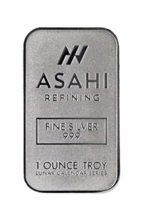 1 oz Silver Asahi Lunar Snake Bar