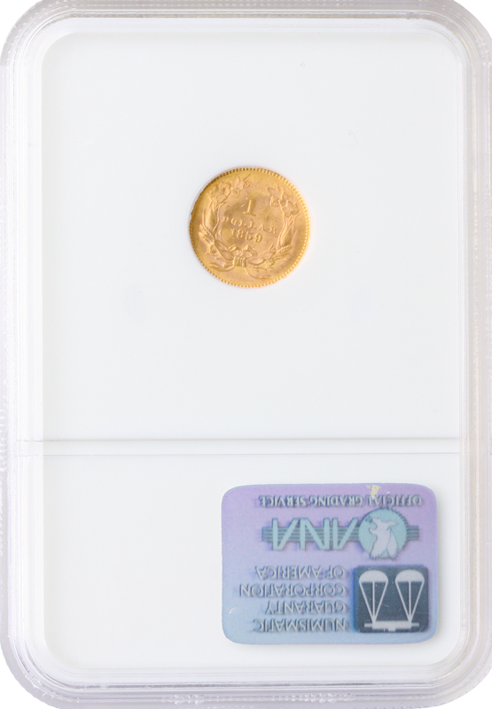 1859 Gold $1 Type 3 NGC MS65