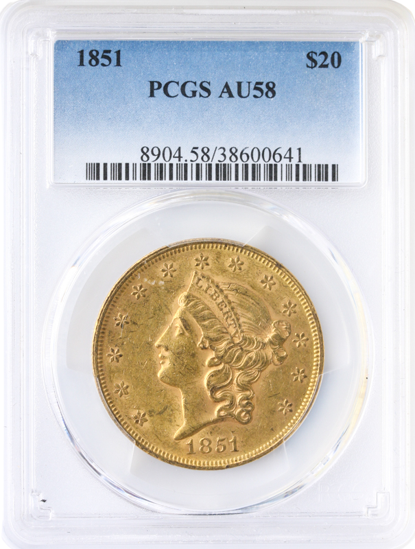 1851 $20 Liberty PCGS AU58