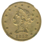 1853-O $10 Liberty NGC XF45 CAC