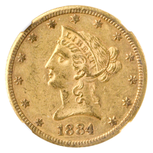 1884-CC $10 Liberty NGC AU55 CAC