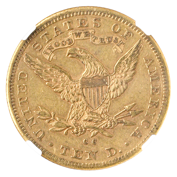 1884-CC $10 Liberty NGC AU55 CAC 1884-CC $10 Liberty NGC AU55 CAC