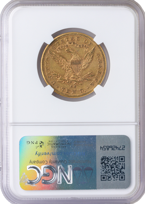 1884-CC $10 Liberty NGC AU55 CAC 1884-CC $10 Liberty NGC AU55 CAC