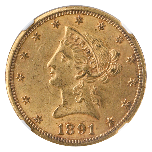 1891-CC $10 Liberty NGC AU58 CAC