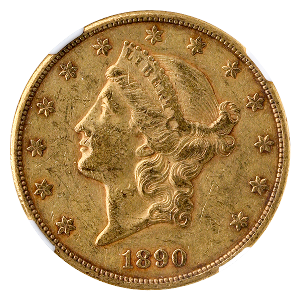 1890-CC $20 Liberty NGC AU53 CAC