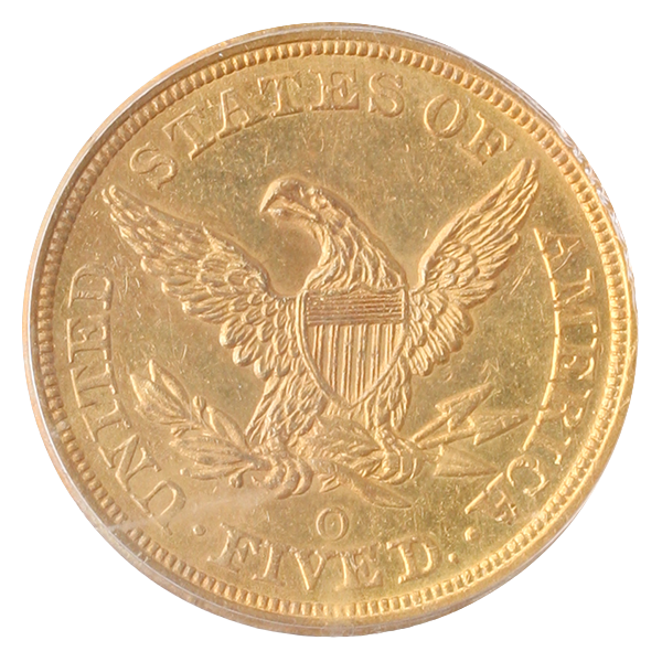 1846-O $5 Liberty PCGS AU58