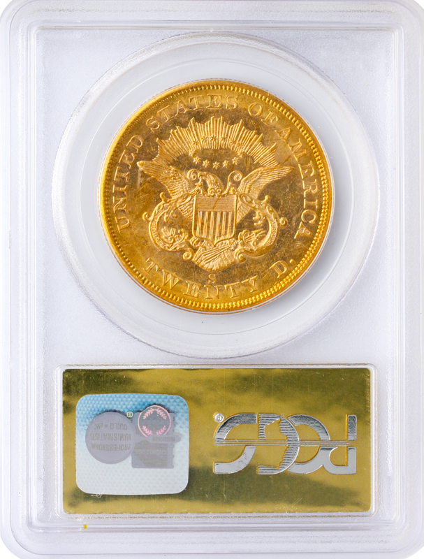 1857-S $20 Liberty SSCA PCGS MS60